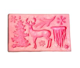 Forma silikonowa : jeleń i motywy zimowe